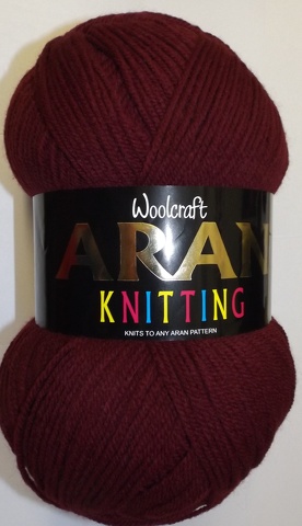 Aran Yarn 25% Wool 400g Burgandy